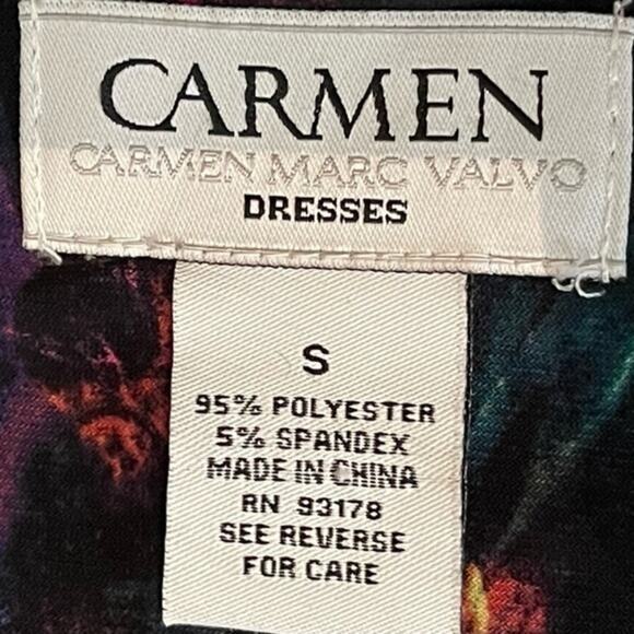 Carmen Marc Valvo Leaf Print Ruched BodyCon Dress NWOT Size S - Picture 9 of 12